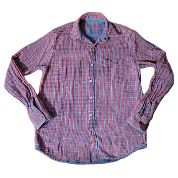 Faherty Shirt Mens S Plaid Reversible Flannel LS Button Up Preppy Hiking Camping - Picture 9 of 16